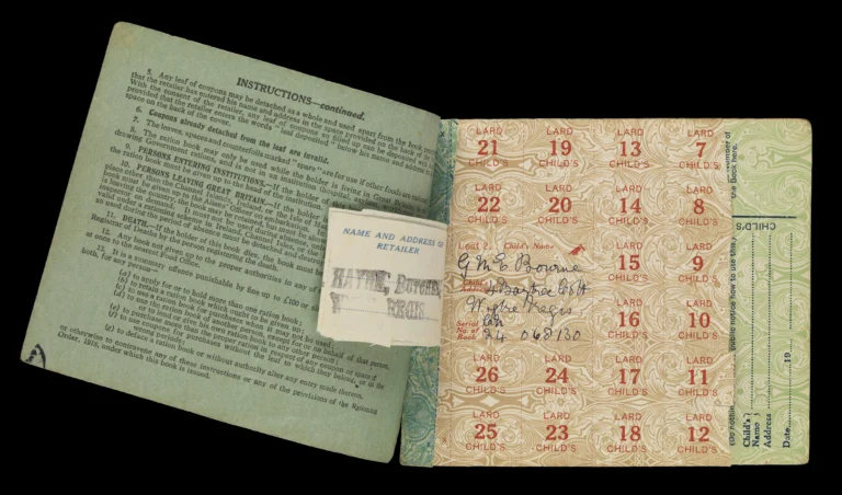 Child's ration book, Ministry of Food