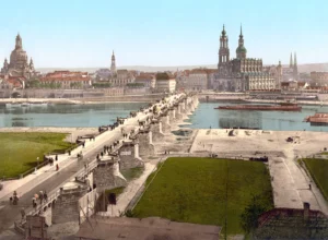 Altstadt (old city), Dresden in the late 19th century. View from the War Ministry.