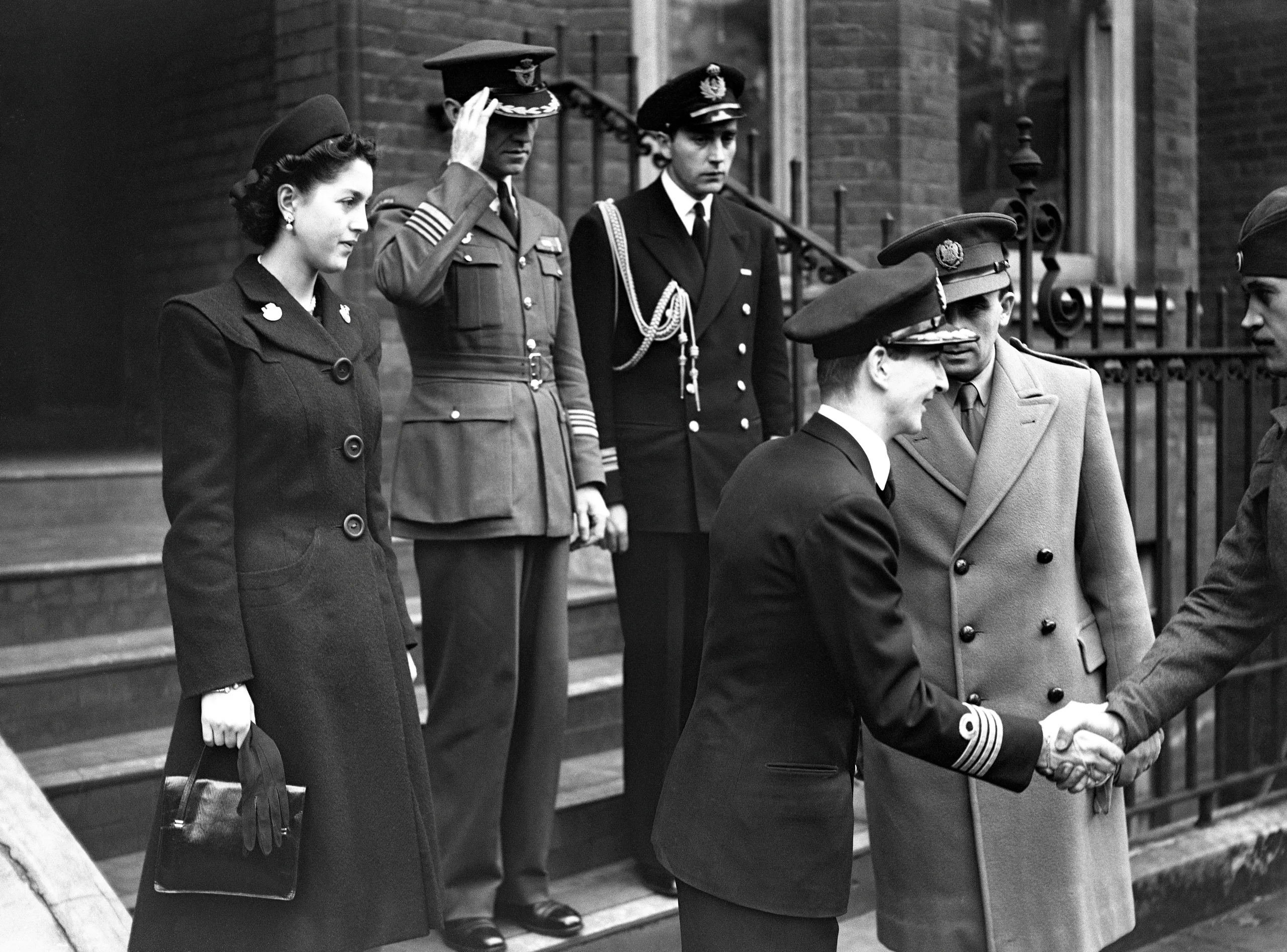 1st December 1944 TOPFOTO CODE: PD7486010 King Peter and Queen Alexandra of Yugoslavia leaving the Serbian Orthodox Church, Lennox Gardens, West London, after attending the Yugoslav National Day service. © Topfoto / Peter Deleuran | Used with exclusive permission.