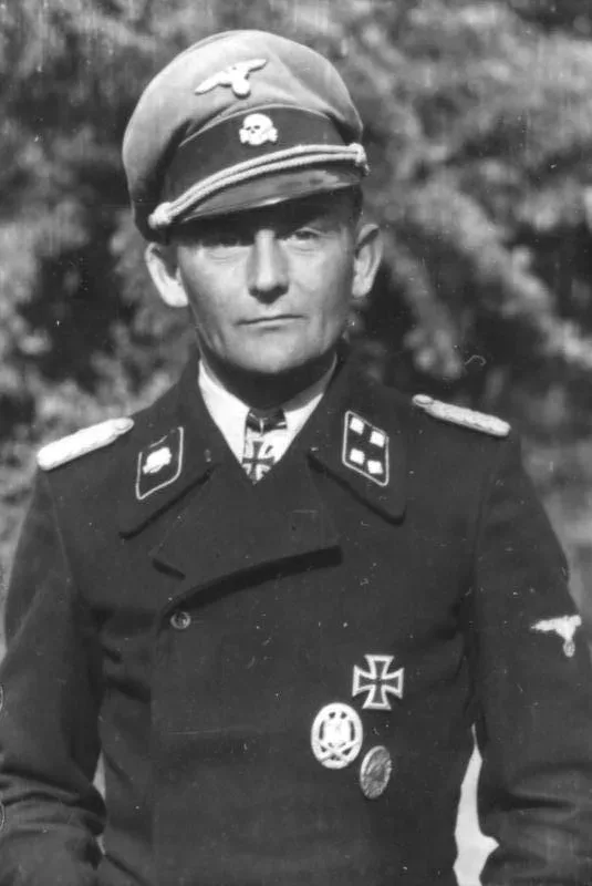 Waffen-SS Sturmbannführer Georg Bochmann, Commander of the SS Panzer-Jäger Battalion of the SS Division "Totenkopf"; Knight's Cross awarded on May 17, 1943.