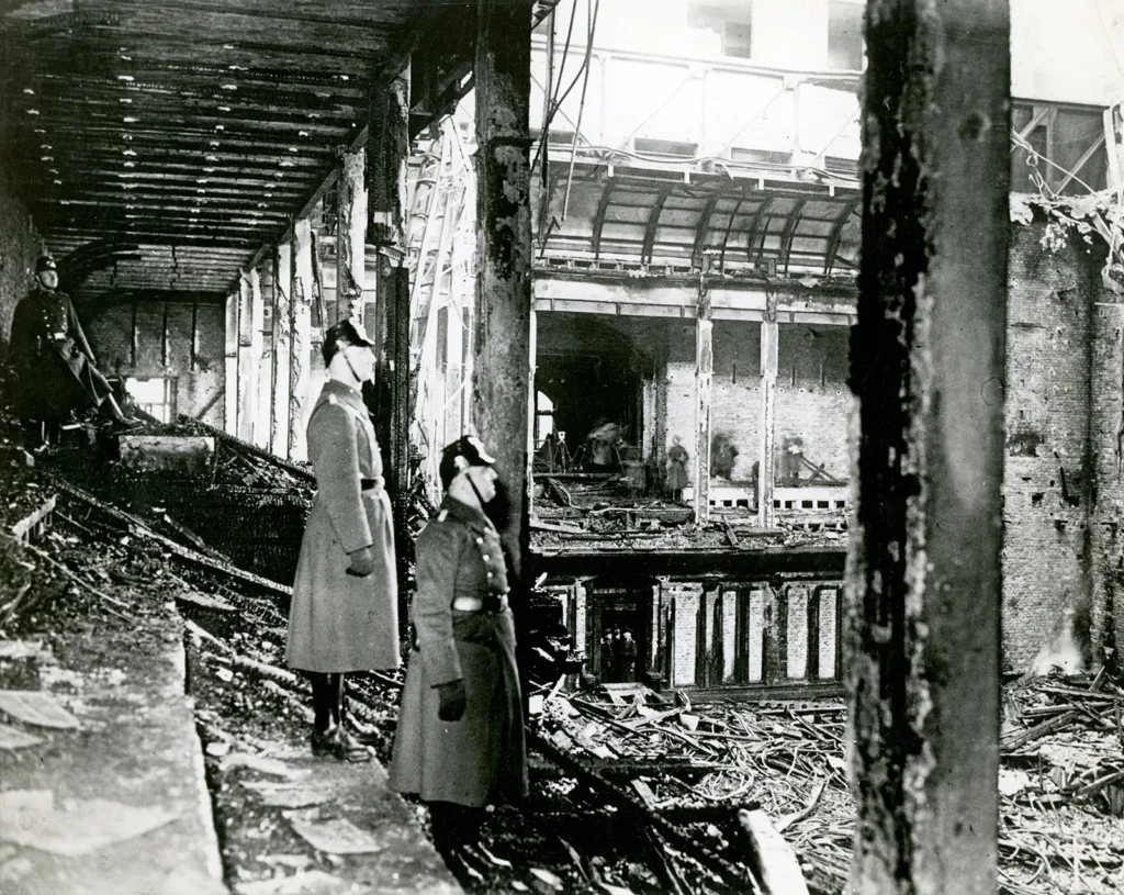 Interior-fire-damage-Reichstag-Berlin-Germany-1933